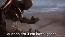 a video game scene with the words quando tiro 3 em investigacao in the corner