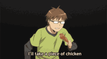 eating chicken chicken anime chicken take a piece