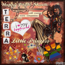 a collage of images with the words happy pride month terra little princess at the bottom