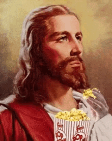 Jesus Is Watching Popcorn GIF - Jesus Is Watching Jesus Popcorn GIFs