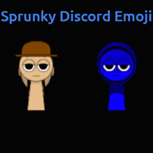 a blue and brown cartoon character with the words sprunky discord emoji