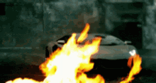 drive fire flame lamborghini sports car