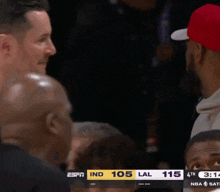 espn is showing a basketball game between the indians and lal