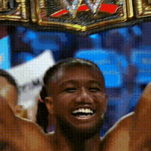 laughing championship belt happy