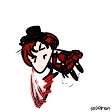 a drawing of a red and black butterfly with the name seteren on the bottom