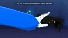 a cartoon of a person holding a reset button