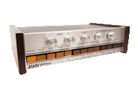 a very old atari video music amplifier with many buttons