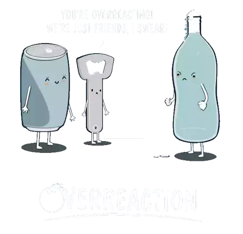 Downsign Overreaction Sticker - Downsign Overreaction Drink Stickers