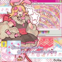 a computer screen with a cartoon girl and the words give me a hint for today 's wordle please