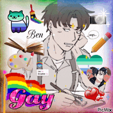 a picture of a man with the name ben on the top