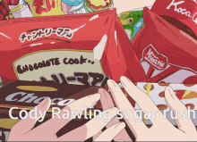 cody rawling sugar rush yuru camp snacks junk food