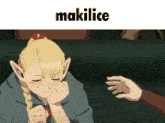 a picture of a girl with the word makilice on top of it