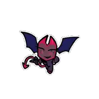 a cartoon drawing of a devil with wings and a tail .