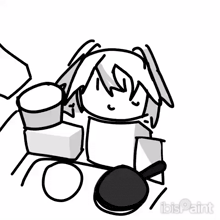 a black and white drawing of a person with the word ibis paint on the bottom left