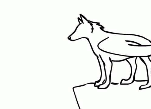 wolf with wings lineart