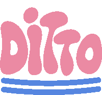 Ditto Blue Lines Below Ditto In Pink Bubble Letters Sticker - Ditto Blue Lines Below Ditto In Pink Bubble Letters Same Stickers