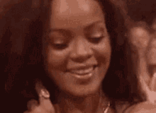 Rihanna Smile GIF - Rihanna Smile Fix Hair GIFs