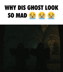 a poster that says why dis ghost look so mad with a picture of a ghost