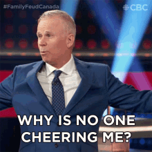 Why Is No One Cheering Me Gerry Dee GIF - Why Is No One Cheering Me Gerry Dee Family Feud Canada GIFs