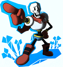 a cartoon drawing of papyrus pointing his finger