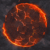 a painting of a circle of fire and smoke coming out of it
