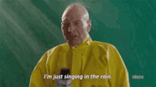 Anytime It Rains GIF - Patrick Stewart Im Singing In The Rain Happy GIFs