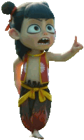 a cartoon character giving a thumbs up with his hand