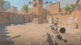 a person holding a sniper rifle in a video game with a score of 100 points