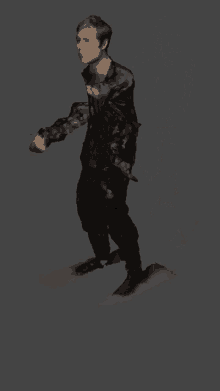 a 3d model of a man with a gray background