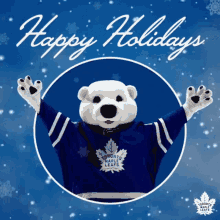 Toronto Maple Leafs Carlton The Bear GIF - Toronto Maple Leafs Carlton The Bear Happy Holidays GIFs