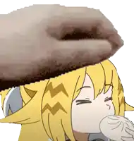 a cartoon girl with a towel on her head eating something