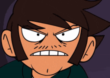 a close up of a cartoon character 's face with his mouth open