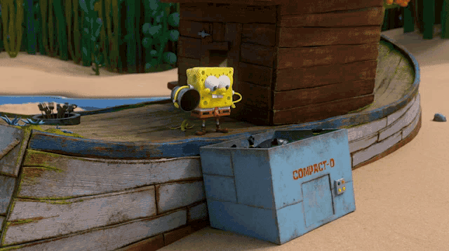 Sad Spongebob after he was thrown in the garbage : r