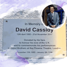 a memorial for david cassidy donated by his fans to honour his love of the u.k.