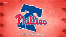 a phillies logo on a red background