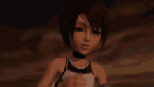 Kairi Laughs Then Looks Up Concerned Kingdom Hearts GIF - Kairi Laughs Then Looks Up Concerned Kingdom Hearts Kairi GIFs