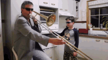 When Mom'S Away, The Boys Will Play GIF - Trombone Oven Wtf GIFs