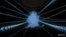 a ghost is surrounded by chains with a netflix logo in the background