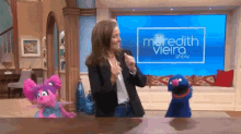 Meredith Vieira Dances With Her Pals From Sesame Street! GIF - The Meredith Vieira Show Sesame Street Dance GIFs
