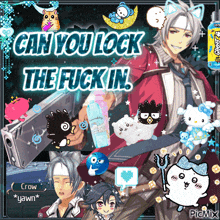 a picture of a man holding a gun with the words " can you lock the fuck in "