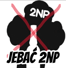 a silhouette of a person with the words jebac 2np underneath