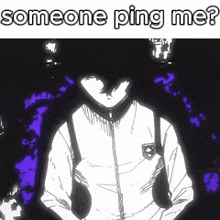 a drawing of a person with the words someone ping me on it