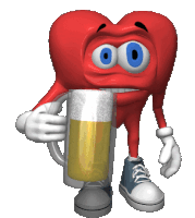 Heart Drinking Sticker - Heart Drinking Beers Stickers