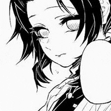 it is a black and white drawing of a girl with a speech bubble .
