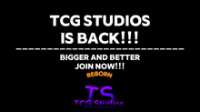 tcg studios is back !!! bigger and better join now !!! reborn tcg studios