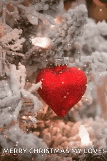 christmas love heart snow