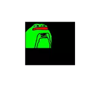 a cartoon of a person sitting on a throne with a green head