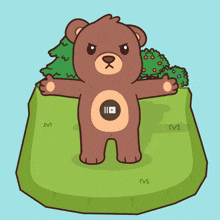 a cartoon of a teddy bear with a youtube logo on its chest