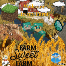 a poster that says " welcome to my farm " on it