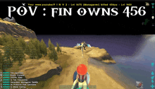 a screen shot of a video game with the words " pov fin owns 456 "